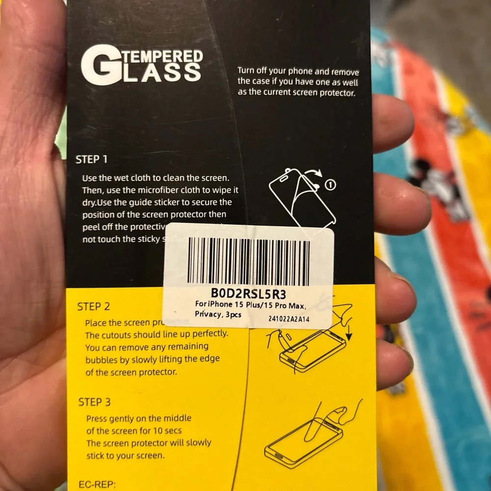 iPhone 15 pro/max 9H Tempered Glass Screen Protector -